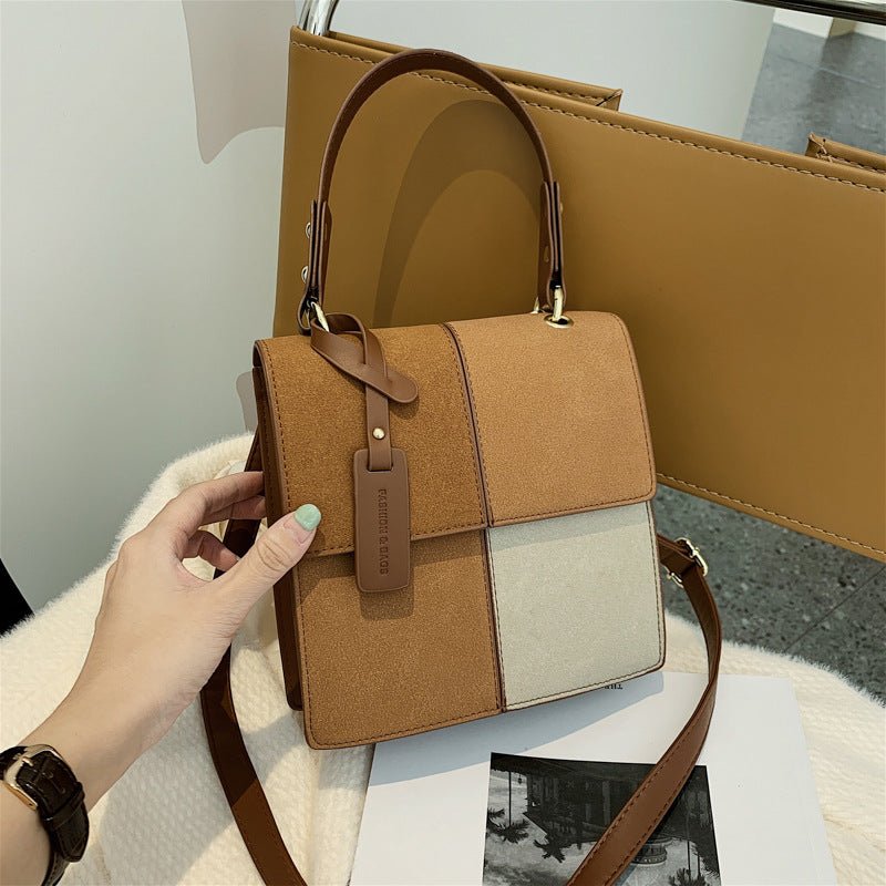 Trendy Fashion Ladies Handbag Bag New Simple Stitching Square Shoulder Messenger Bag - Buy That Thang