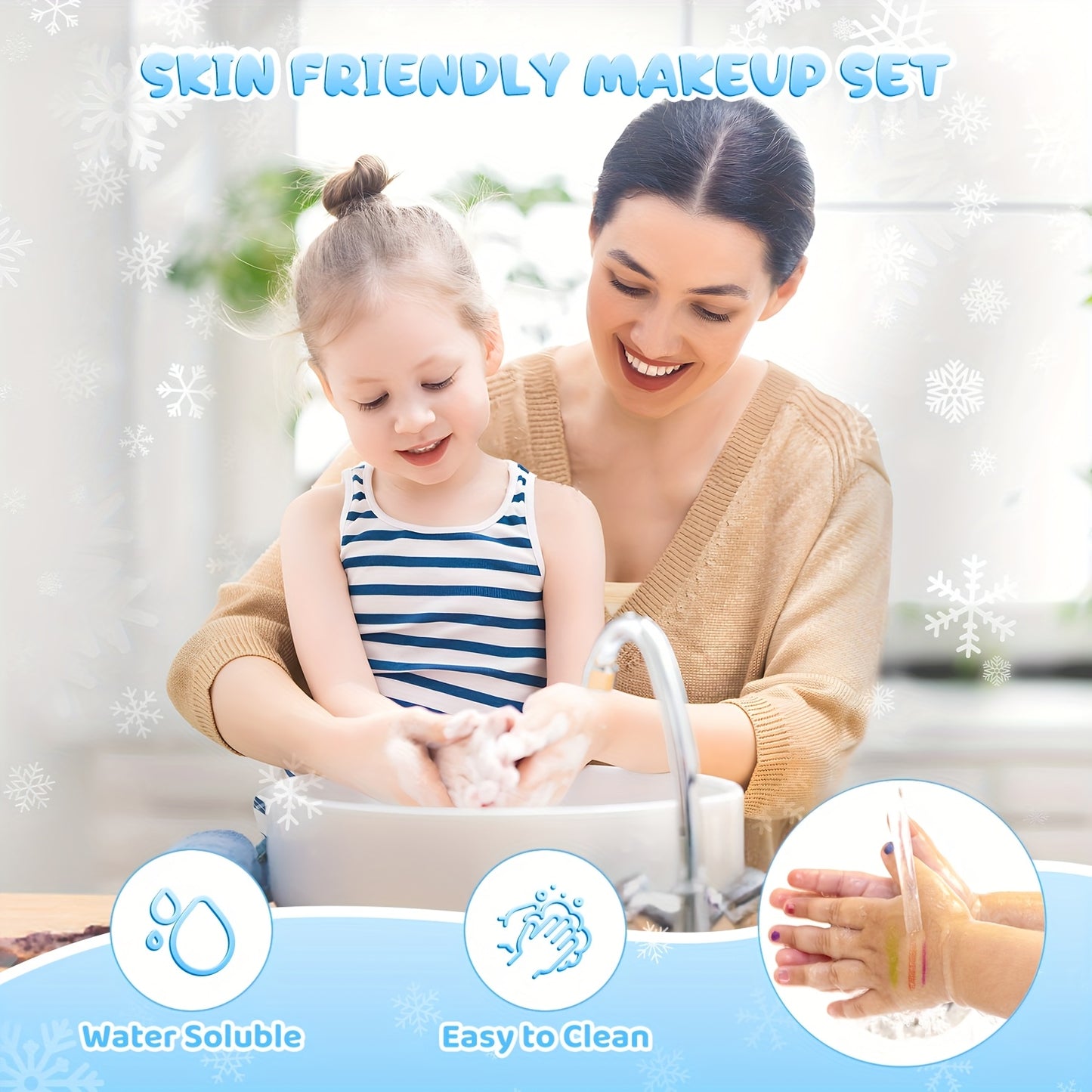 Girls Toys - 56pcs Kids Makeup Gift Box, Set - Non-toxic Washable Pretend Makeup Set with Brushes And Blendable Shades Eyeshadow for Girls Ages 3-12 | Perfect Kids Toys, Birthday Gifts