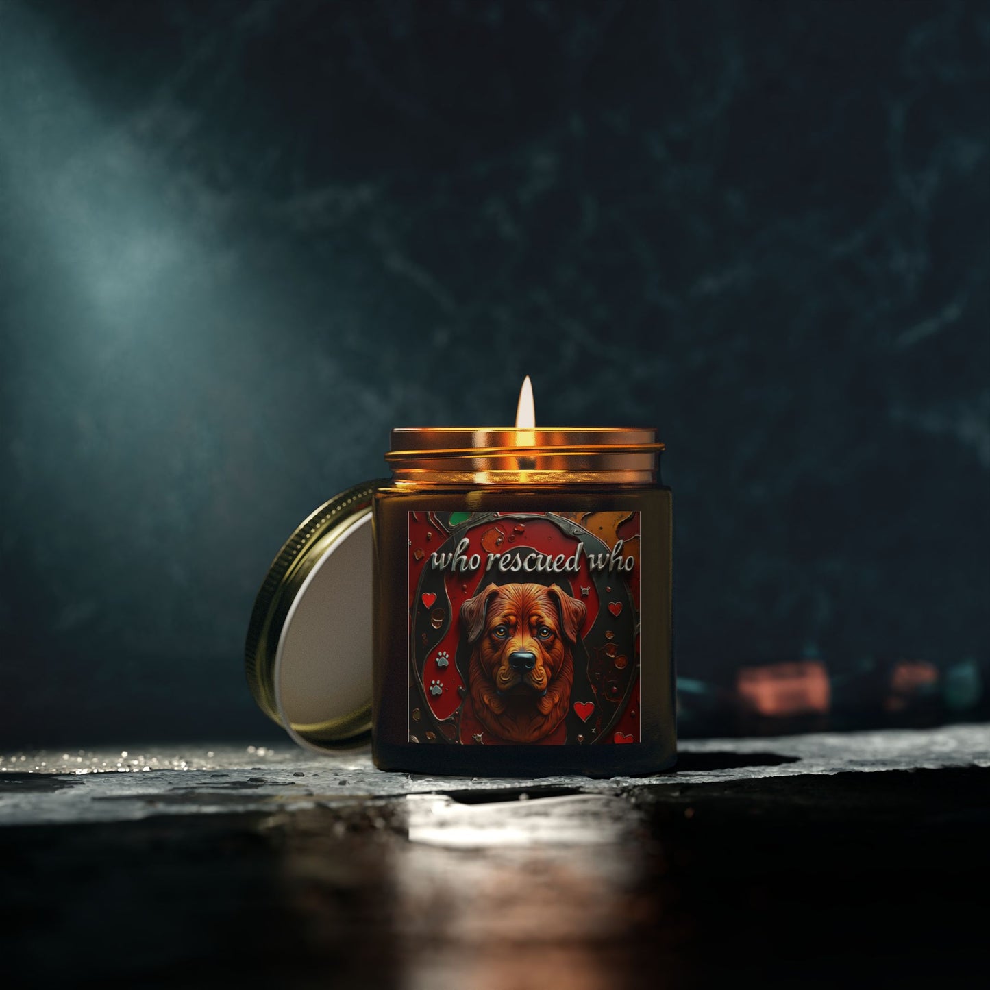 Candles-Coconut Apricot Wax, Who Rescued Who Scented Candle