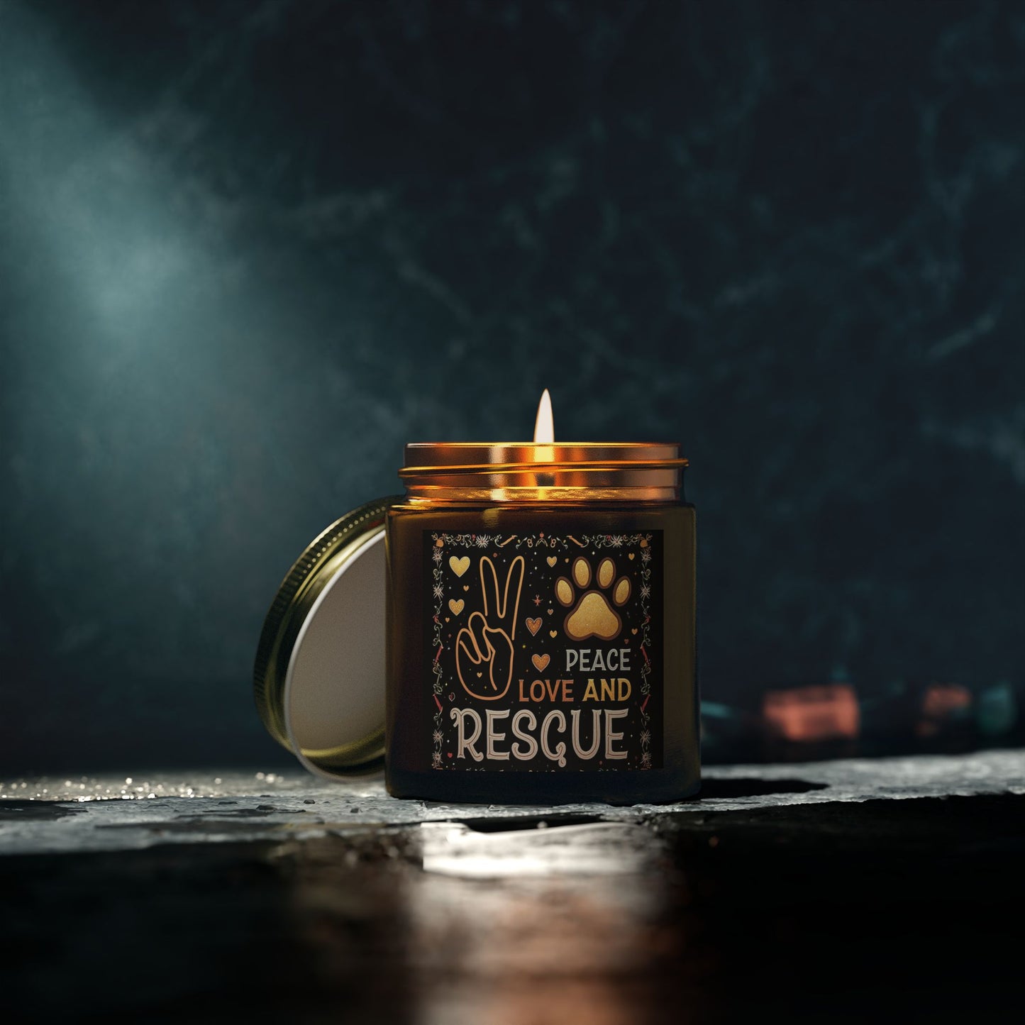 Candle Set Peace Love Rescue Coconut Apricot Wax