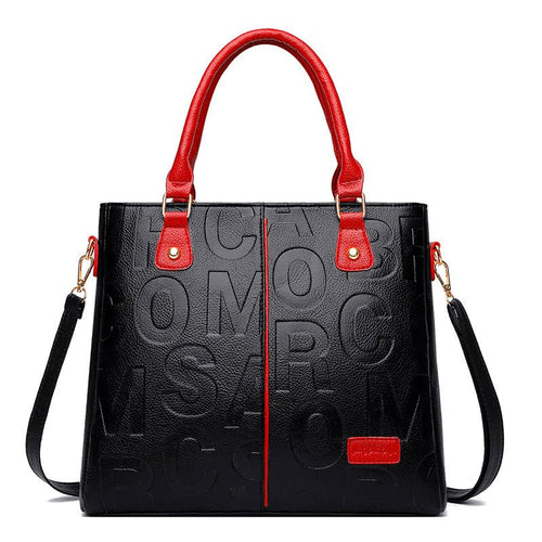Letter Design Bag, Classic Tote PU Leather Crossbody & Shoulder Bags - Buy That Thang