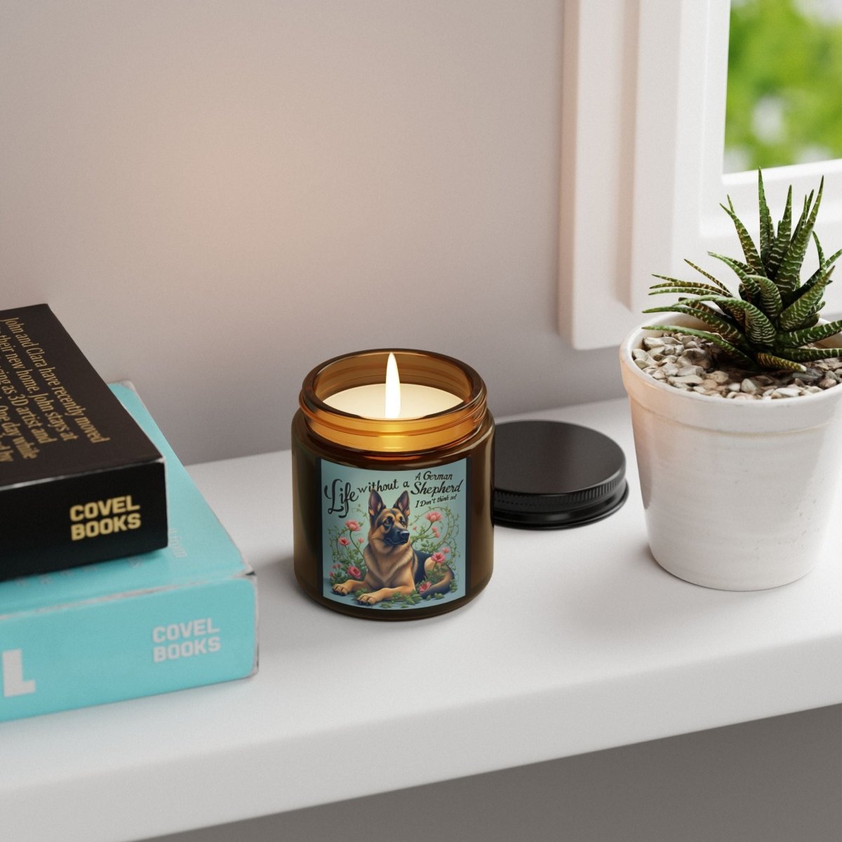 Candle - Life Without a Germany Shepherd - Multi - Size, Amber Jar - Buy That Thang