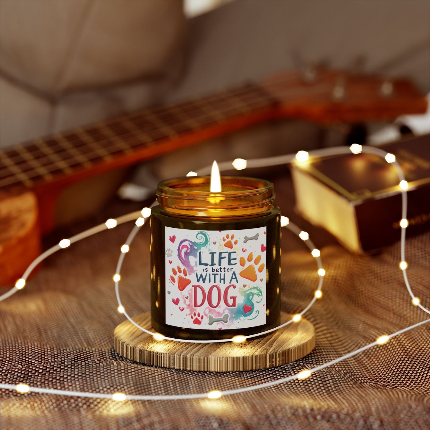 Candles, Life is Better with a Dog Coconut Apricot Wax Scented Candle
