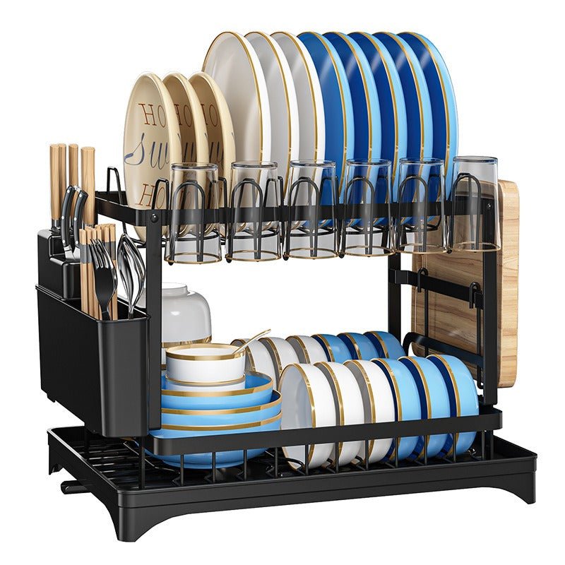 Kitchen drainage rack bowl and dish rack bowl and dish storage rack household utensils knives and forks storage rack - Buy That Thang