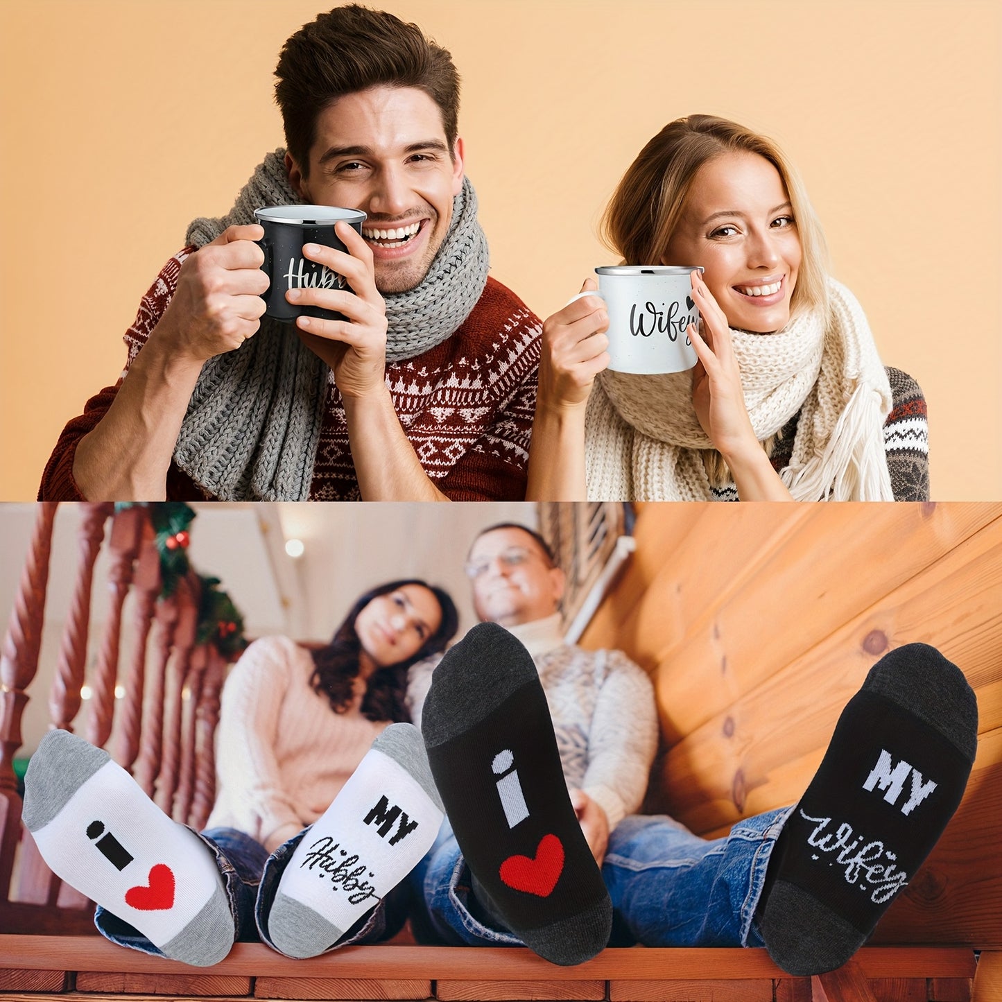 4 Pack Hubby and Wifey Gifts Wifey and Hubby Enamel Couples Coffee Mugs Couples Socks for Bride EngaSynthetic Gemstoneent Groom Wedding Gifts Party Packs