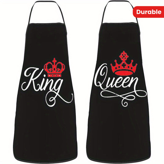 2pcs Set Romantic Kitchen Apron Set for Couples - Designed with a Heart-To-Heart Pattern, Perfect for Couples, Made of Durable Polyester Fabric, It'S The Perfect Cooking Gift for Him- Add Love to Your Baki