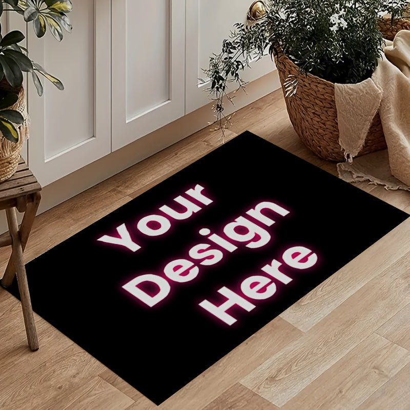 Customizable Flannel Welcome Door Mat | Personalize with Photos, Logos & Text for Living Room, Bedroom, Entryway & Bathroom, Lightweight, Non - Slip, Machine Washable, Perfect Christmas Decor & Gift - Buy That Thang