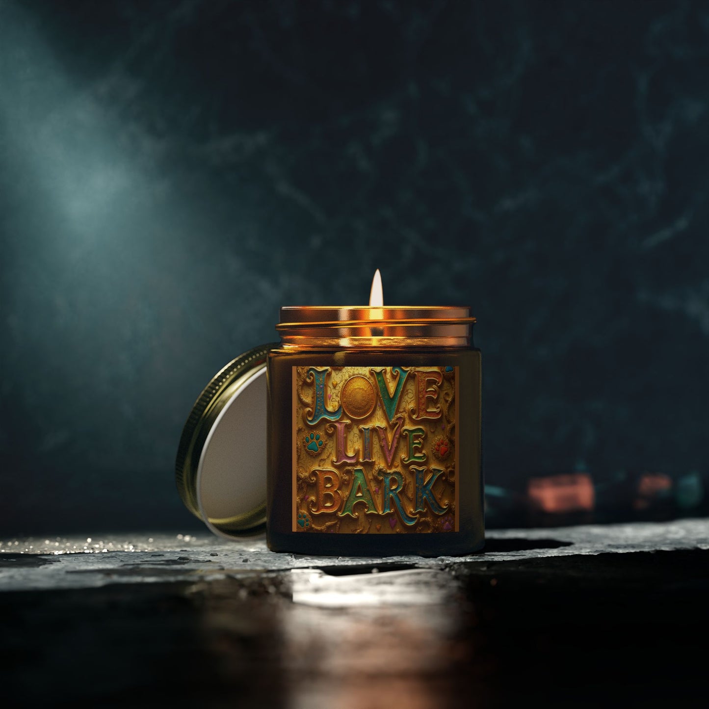 Candle, Love Live Bark Scented, Coconut Apricot Wax