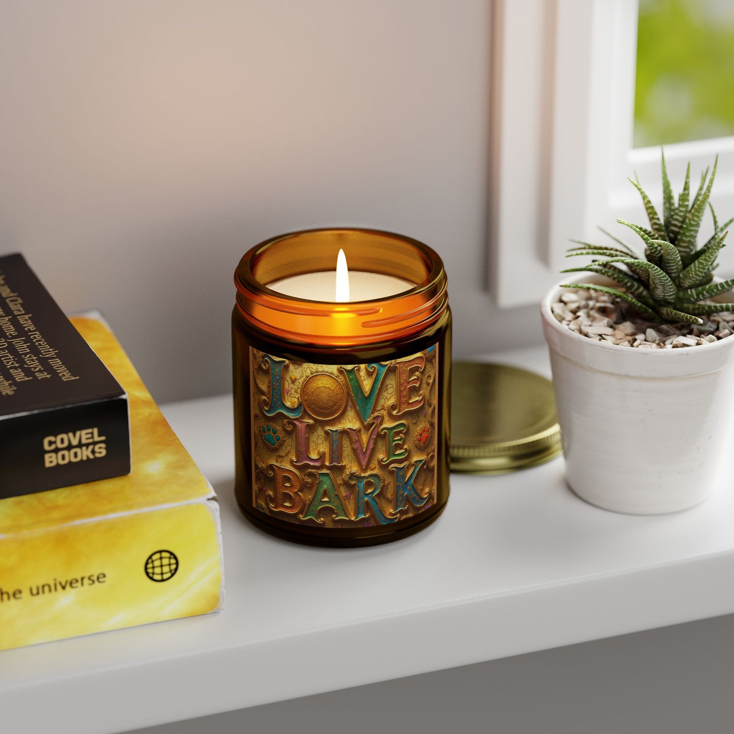Candle, Love Live Bark Scented, Coconut Apricot Wax