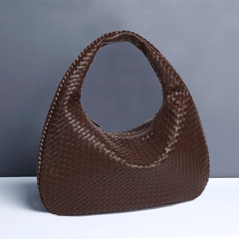 Crescent shaped women's bag hand woven hand - held dumpling bag fashionable single shoulder armpit bag - Buy That Thang