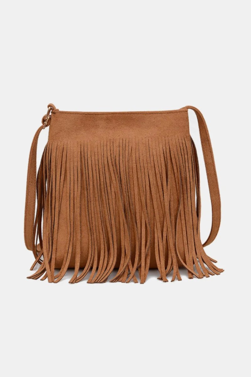 Suede Fringe Shoulder Bag - Buy That Thang