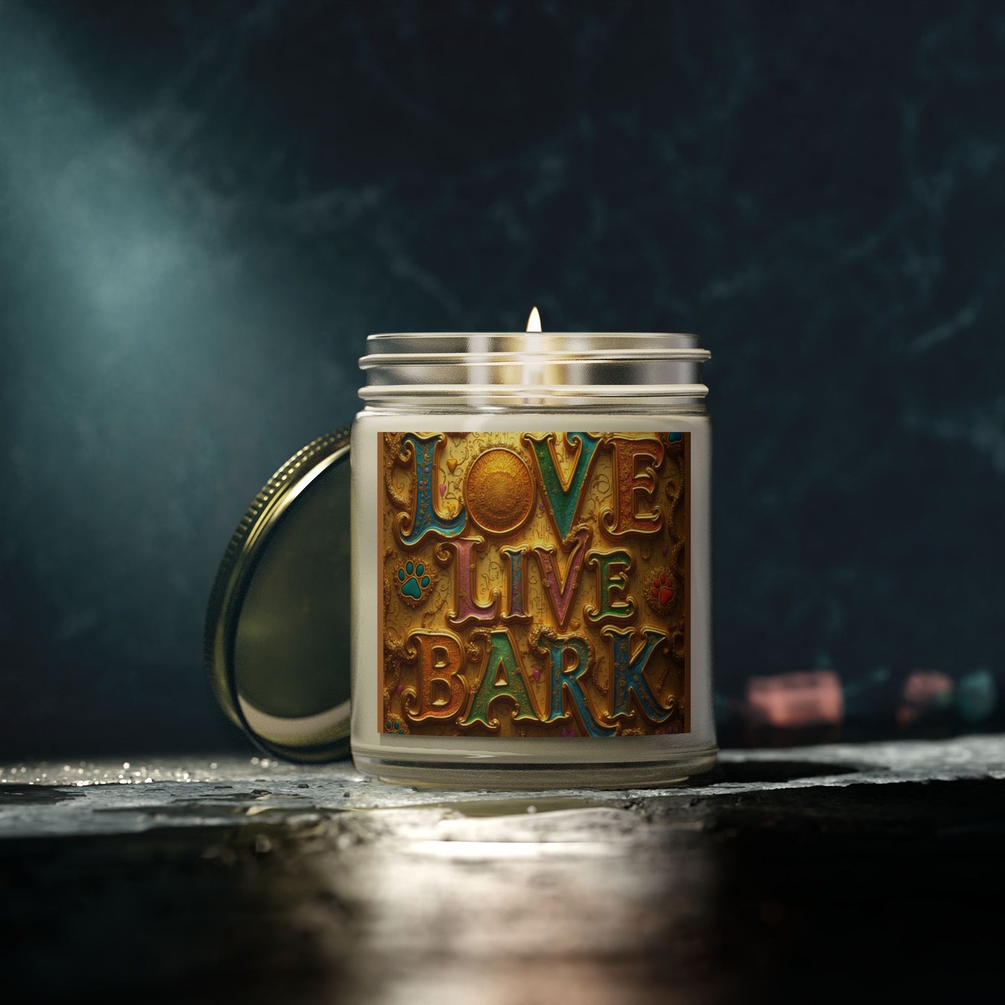 Candle, Love Live Bark Scented, Coconut Apricot Wax