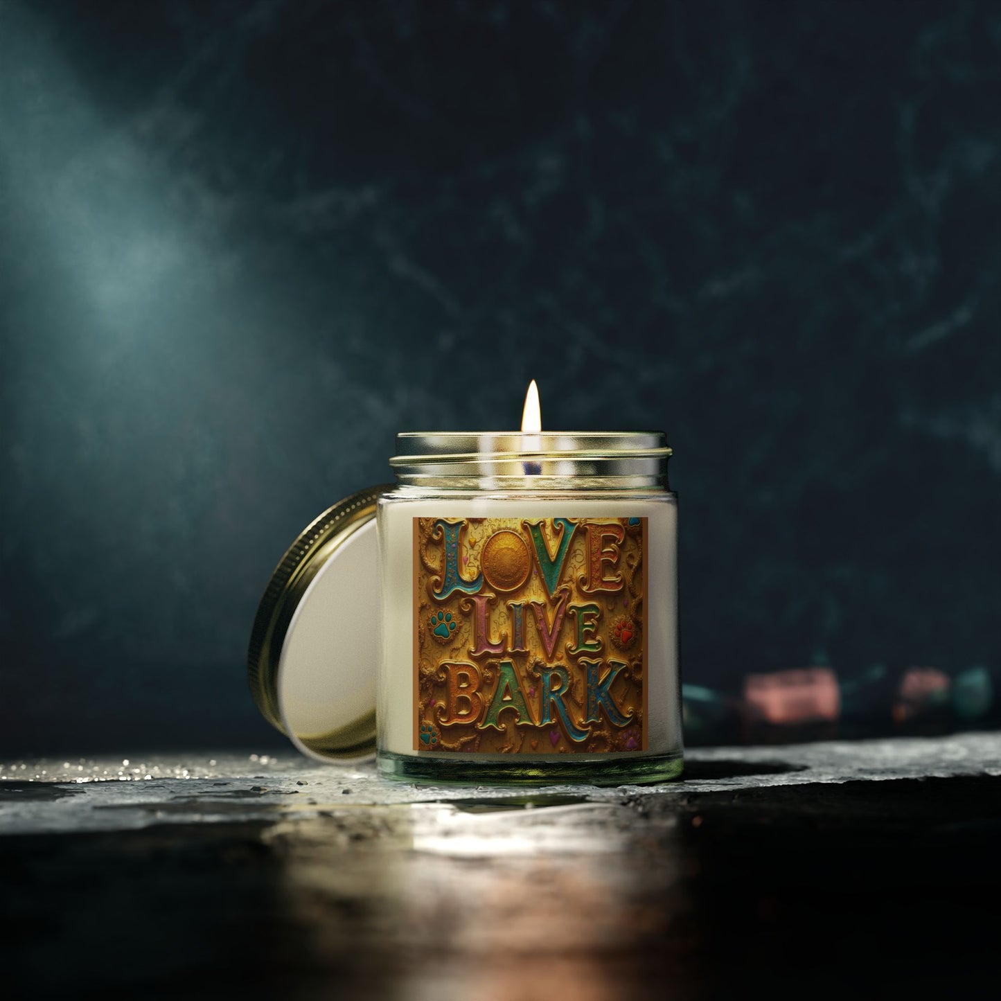 Candle, Love Live Bark Scented, Coconut Apricot Wax