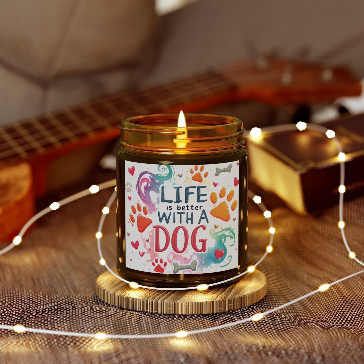 Candles, Life is Better with a Dog Coconut Apricot Wax Scented Candle