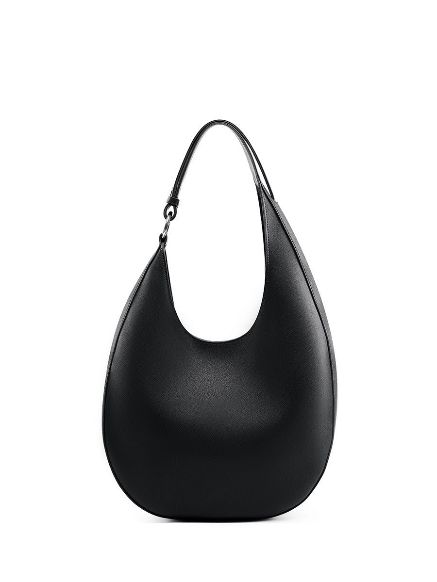 Single shoulder armpit bag genuine leather women's bag niche design crescent shaped bag crossbody tote bag versatile and trendy - Buy That Thang