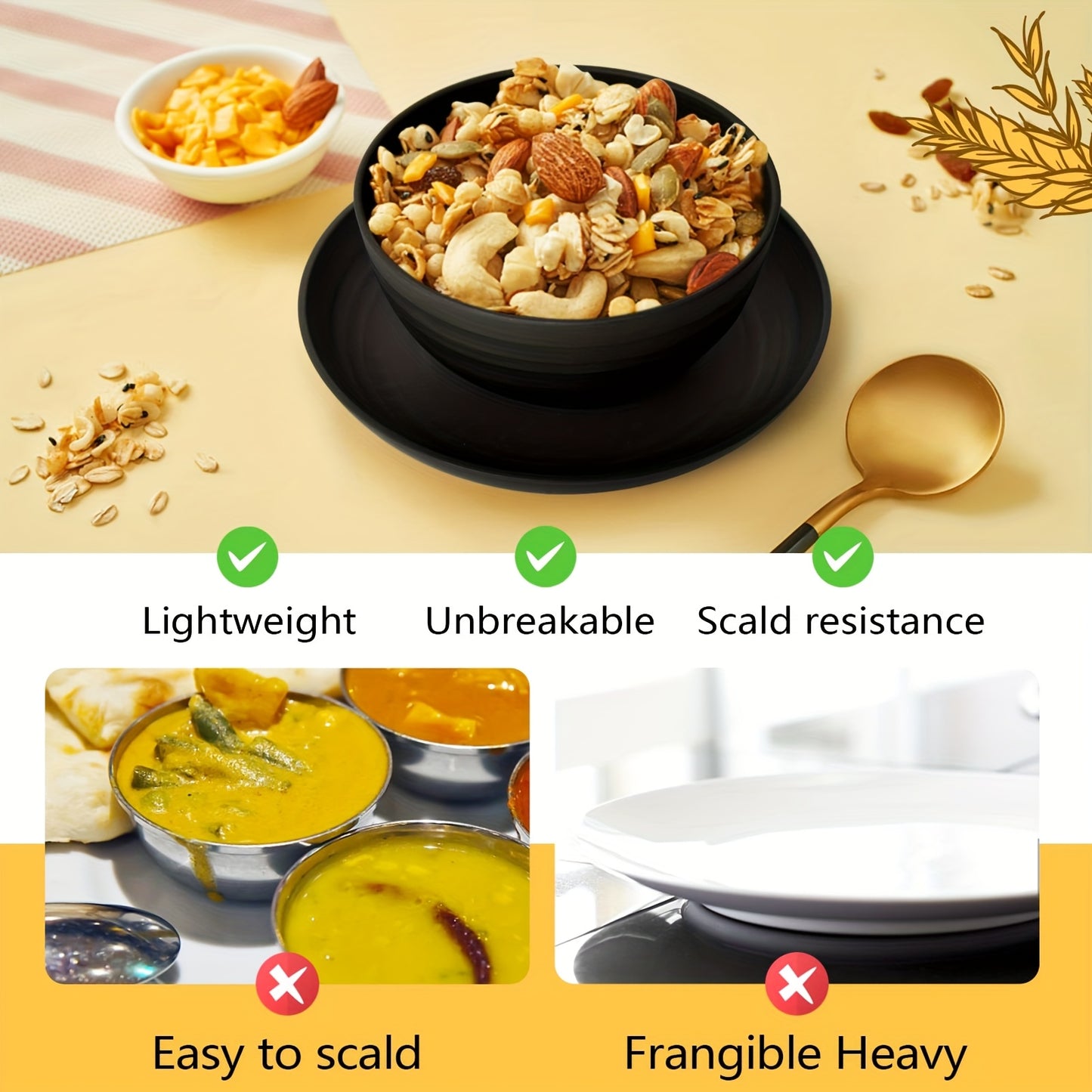 16/32pcs Kitchen Wheat Straw Large Size Dinnerware Set, For 4/8, Unbreakable Modern Dish Set Dinner Plate/Dessert Plate/Cereal Bowl/Cup, Dishwasher Safe, Lightweight Tableware, Camping And Everyday Use, Gifts For Men/Women/Ch