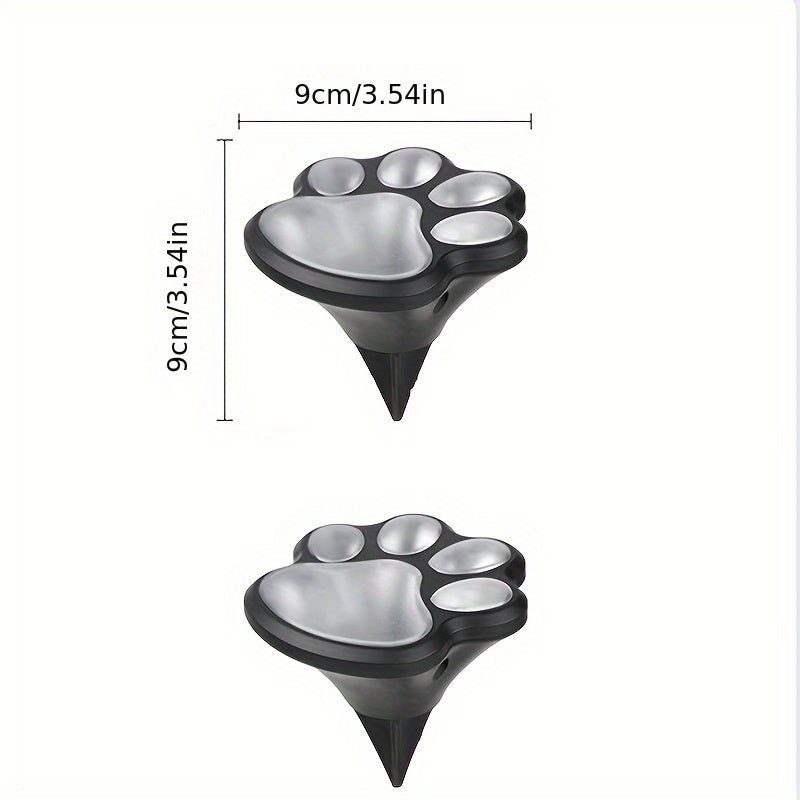 3pcs Solar LED Pet Paw Print Channel Lights - IP44 Outdoor Decorative Lights For Gardens, Lawns & Terraces - Pet - Safe (Cat & Dog Friendly) - Durable Plastic With Metal Veneer - Solar - Powered Outdoor Lights For Holiday Garden - Buy That Thang