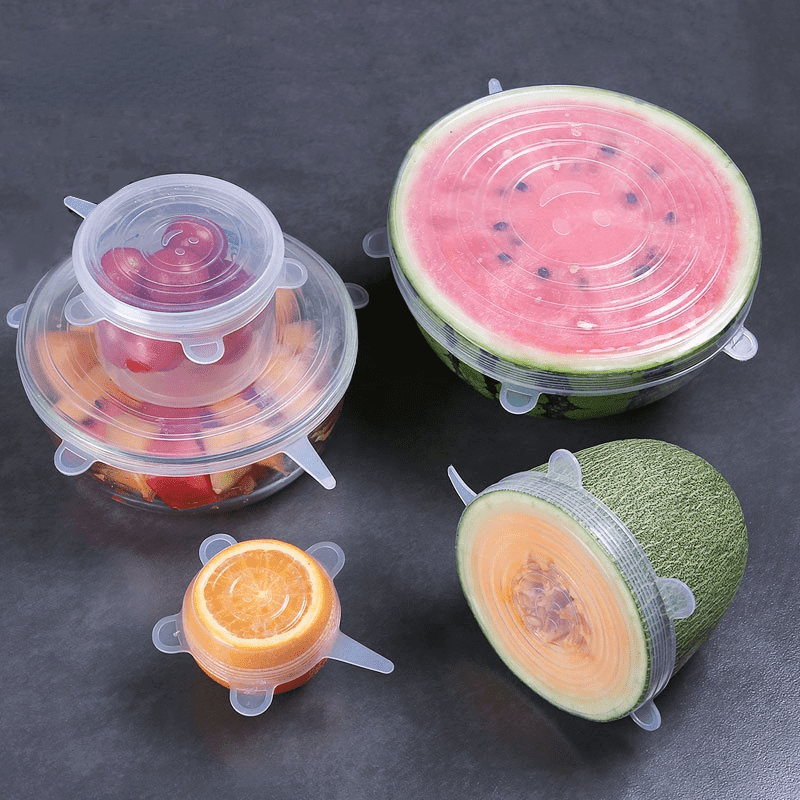 6pcs Reusable Silicone Lid Lids Compatible for Bowls, Plates, Pots & Pans - Multi - Size Dishwasher & Fridge Safe Food Storage Covers, Durable - Fit Lid Fits Most Containers - Buy That Thang