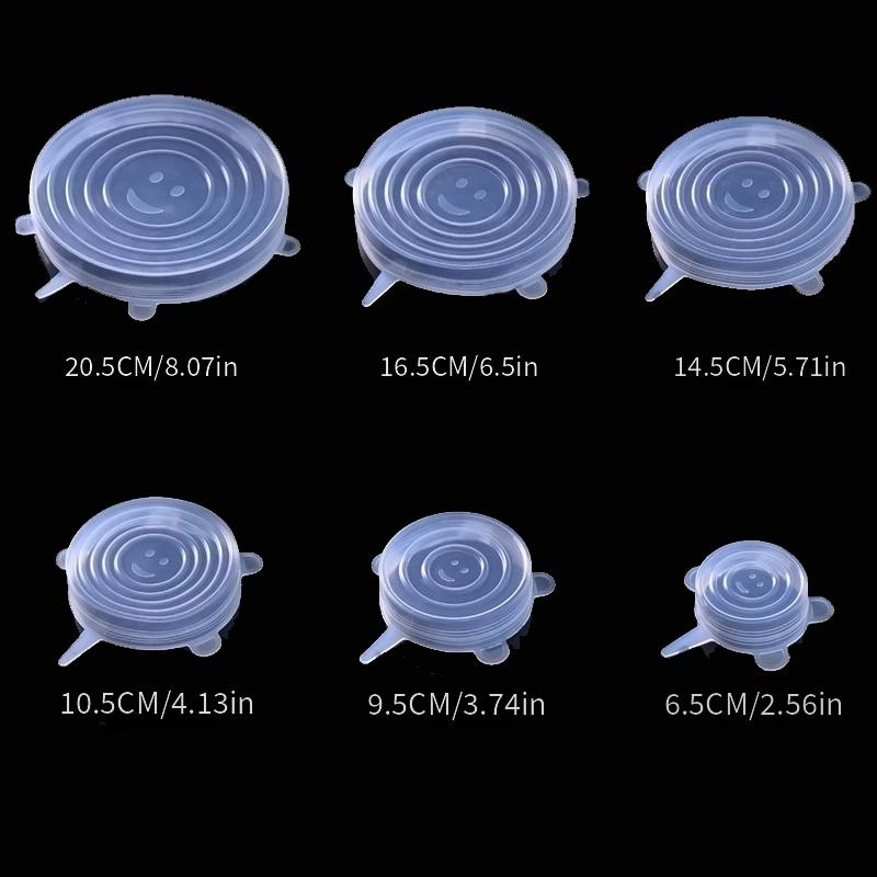 6pcs Reusable Silicone Lid Lids Compatible for Bowls, Plates, Pots & Pans - Multi - Size Dishwasher & Fridge Safe Food Storage Covers, Durable - Fit Lid Fits Most Containers - Buy That Thang