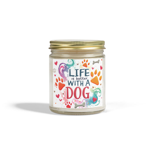 Candles, Life is Better with a Dog Coconut Apricot Wax Scented Candle