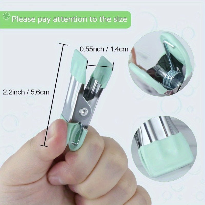 8/ 16pcs chip clip bag clip, food packaging clip with scratch - resistant vinyl coated end, heavy duty metal food clip for food, kitchen clip for bag food, photo folder clip - Buy That Thang