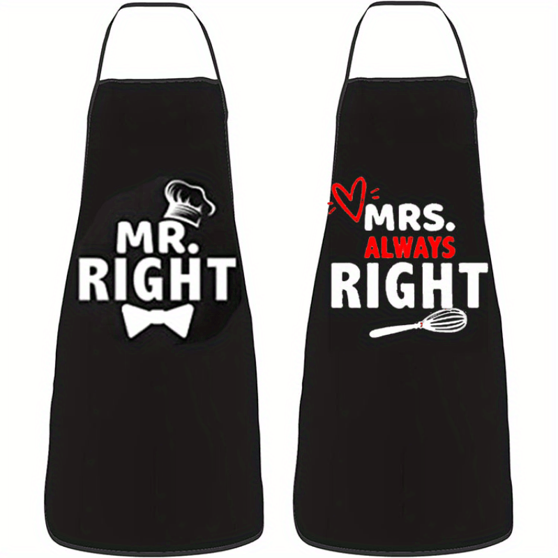 2pcs Set Romantic Kitchen Apron Set for Couples - Designed with a Heart-To-Heart Pattern, Perfect for Couples, Made of Durable Polyester Fabric, It'S The Perfect Cooking Gift for Him- Add Love to Your Baki