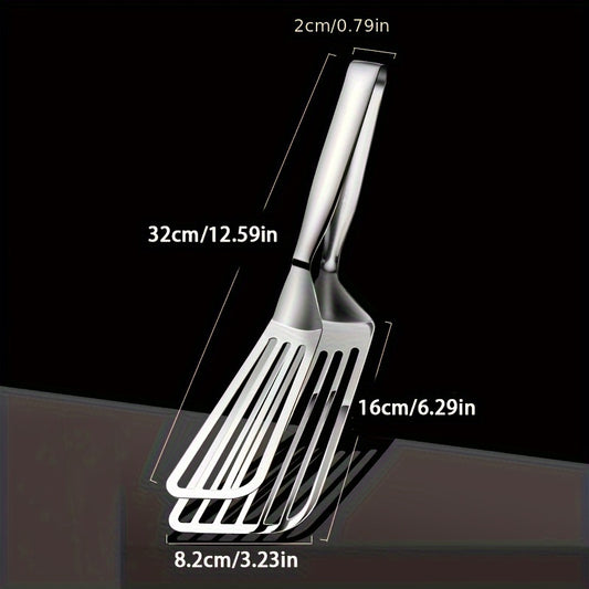 1/2pcs Stainless Steel Multifunctional Serving Tongs - Versatile Kitchen Tool for Easy Handling of Buffets Fish Steaks Breads Salads and Desserts - Durable Rust-proof Ergonomic Design for Easy Presentation and Preparation of