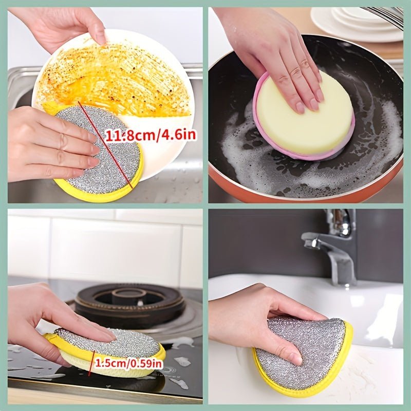 20pcs Durable Kitchen Cleaning Sponge Set, Double - Sided Scratch Resistant Scrubbing Pad, Dishwashing Brush, Multi - Purpose Cleaning, Reusable And Washable, Cleaning Accessories, Kitchen Cleaning Supplies - Buy That Thang