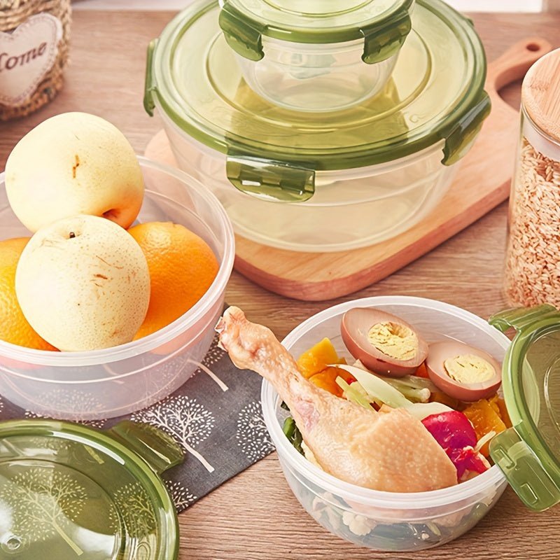 3/4pcs Large Capacity Plastic Refrigerator Storage Boxes - Keeps Fruit, Vegetable, Meat, Egg, Dumpling Fresh - Air - tight, Fresh - keeping, Easy - to - Clean, Stackable, Space - saving Kitchen Food Containers - Buy That Thang