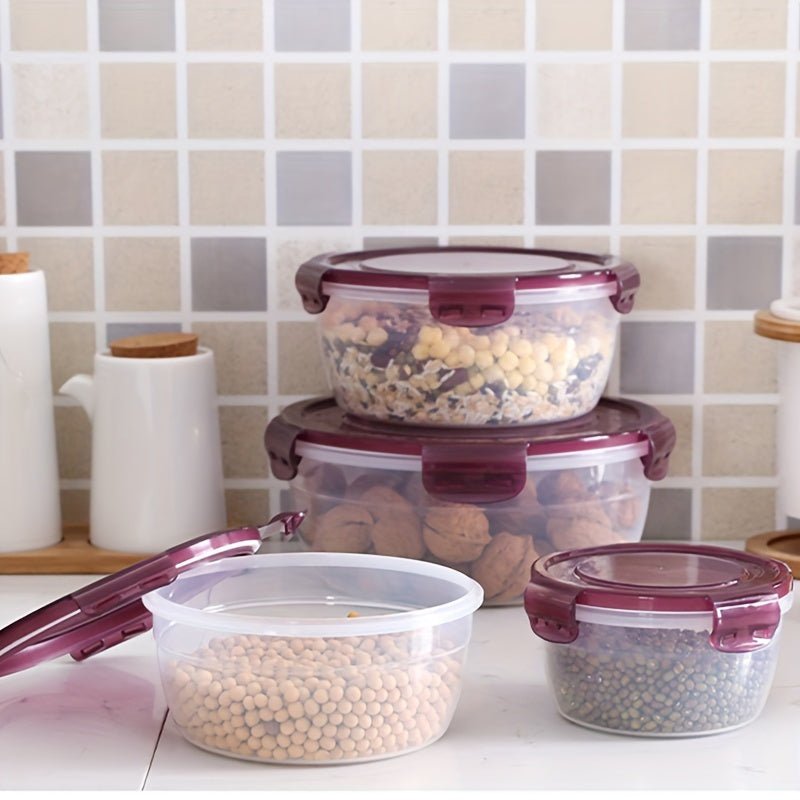 3/4pcs Large Capacity Plastic Refrigerator Storage Boxes - Keeps Fruit, Vegetable, Meat, Egg, Dumpling Fresh - Air - tight, Fresh - keeping, Easy - to - Clean, Stackable, Space - saving Kitchen Food Containers - Buy That Thang