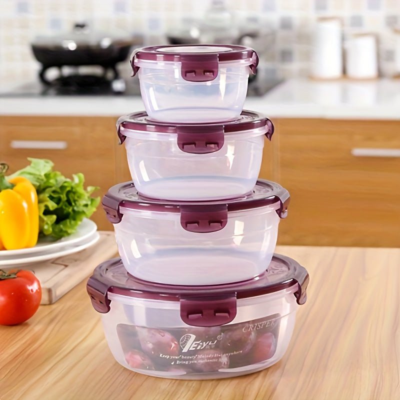 3/4pcs Large Capacity Plastic Refrigerator Storage Boxes - Keeps Fruit, Vegetable, Meat, Egg, Dumpling Fresh - Air - tight, Fresh - keeping, Easy - to - Clean, Stackable, Space - saving Kitchen Food Containers - Buy That Thang