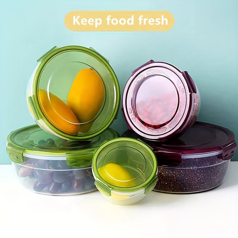 3/4pcs Large Capacity Plastic Refrigerator Storage Boxes - Keeps Fruit, Vegetable, Meat, Egg, Dumpling Fresh - Air - tight, Fresh - keeping, Easy - to - Clean, Stackable, Space - saving Kitchen Food Containers - Buy That Thang