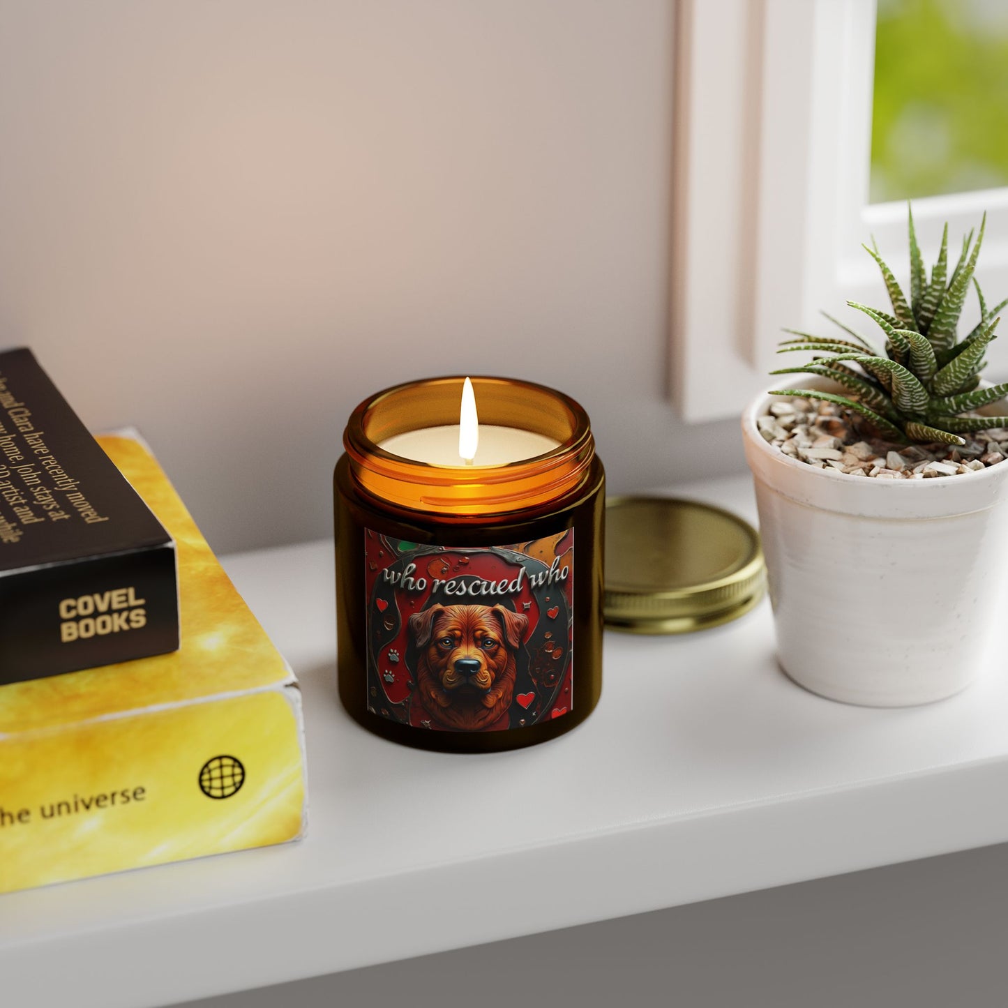 Candles-Coconut Apricot Wax, Who Rescued Who Scented Candle