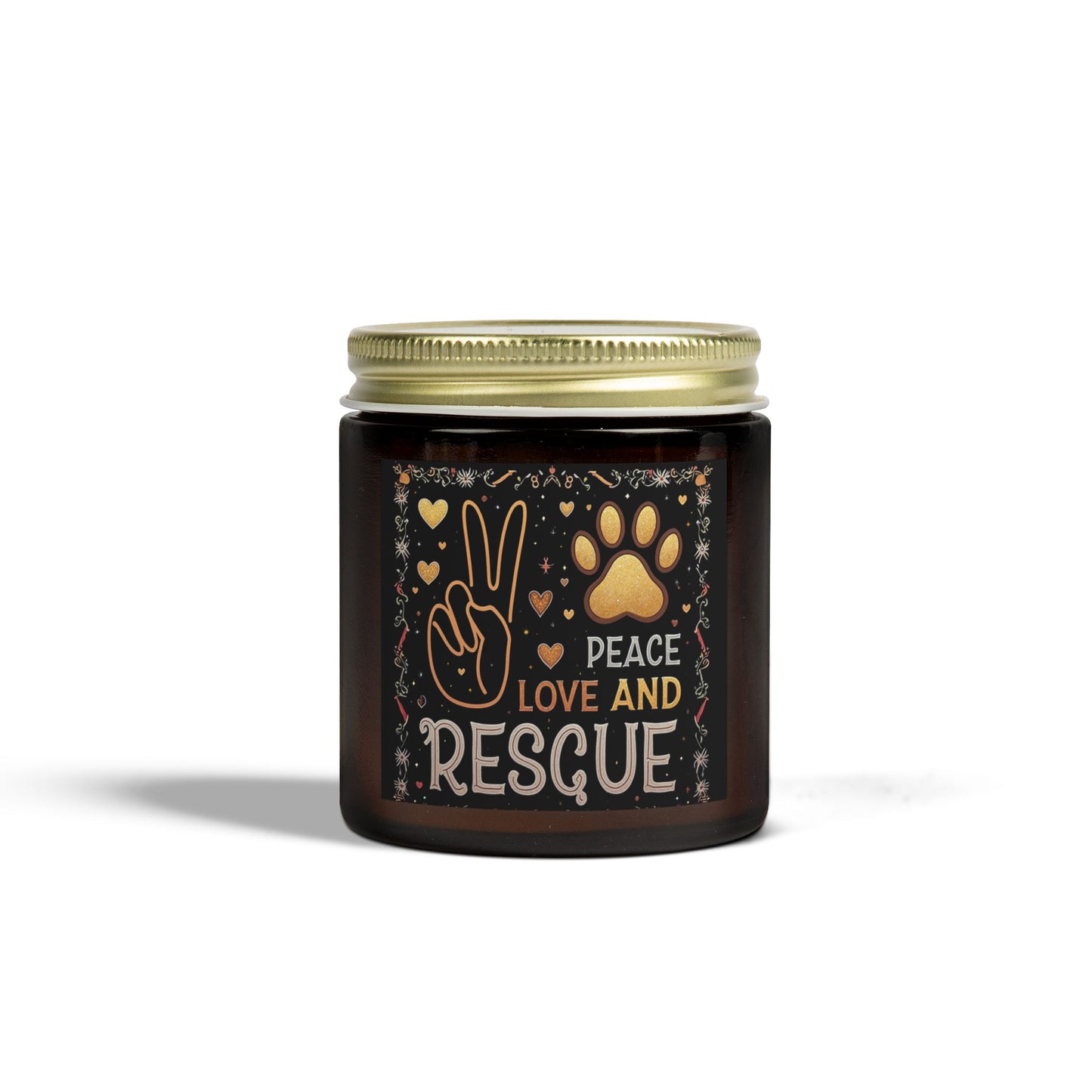 Candle Set Peace Love Rescue Coconut Apricot Wax