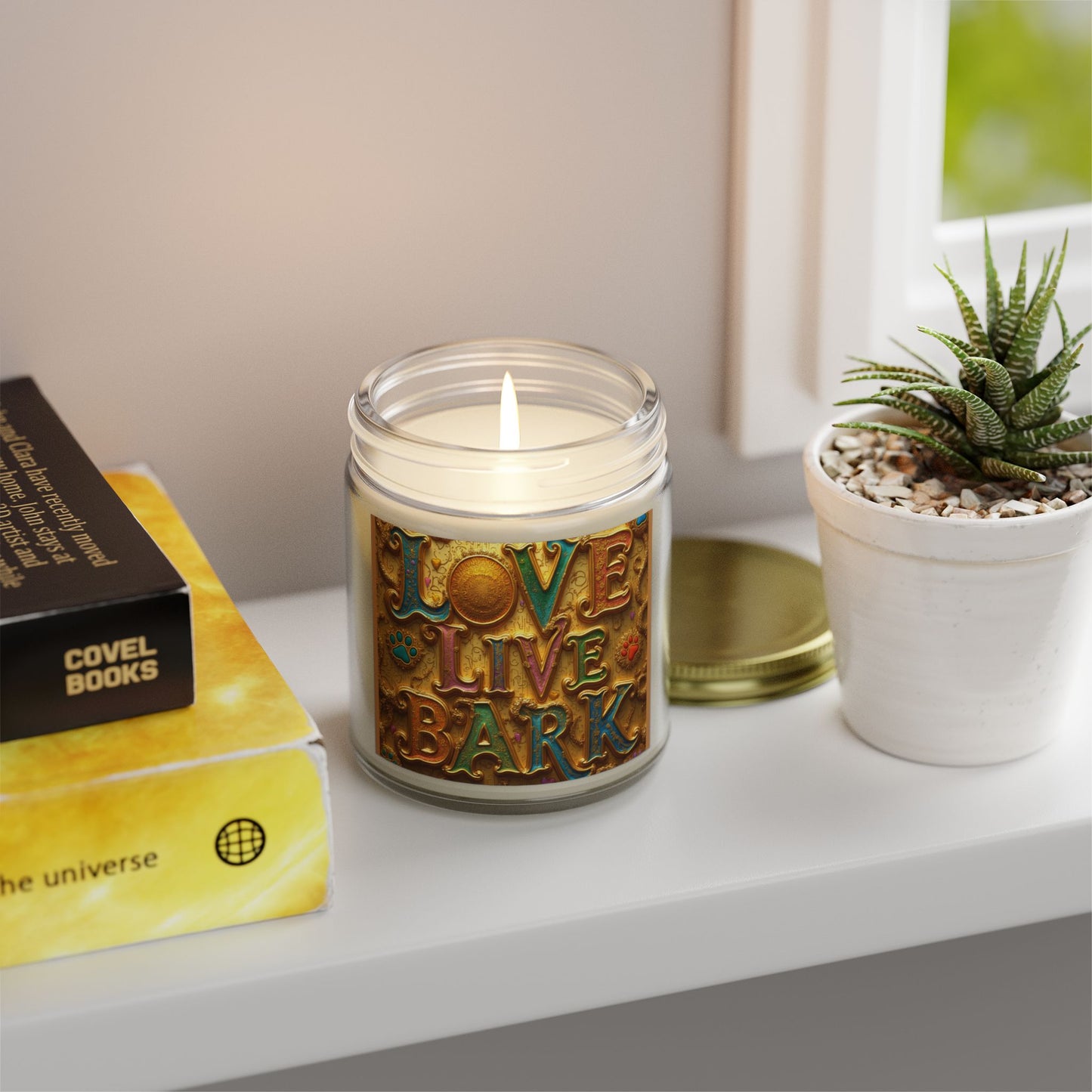Candle, Love Live Bark Scented, Coconut Apricot Wax