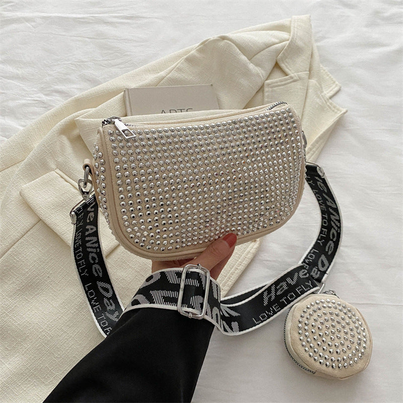 Rhinestone Shoulder Bag With Small Purse Fashion  Crossbody Bag For Women  Designer Bags