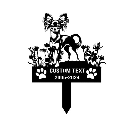 Custom Russian Toy Memorial Stake – Personalized Metal Dog Grave Marker