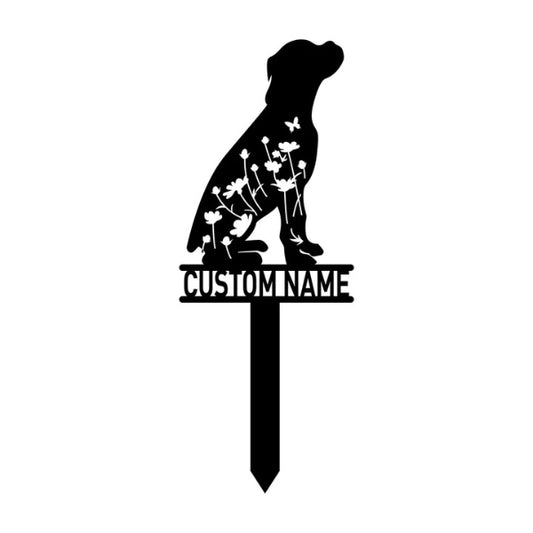 Custom Dog Memorial Stake – Personalized Boxer Dog Metal Grave Marker & Sympathy Gift