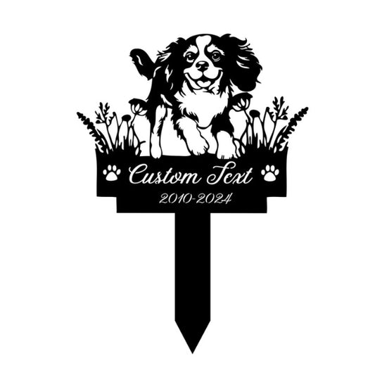 Custom Cavalier King Charles Spaniel Memorial Stake – Personalized Metal Dog Grave Marker