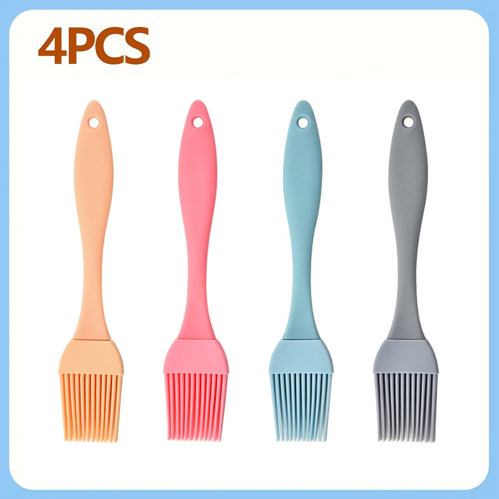 4pcs Silicone BBQ Basting Brushes - Heat Resistant, Non - Stick Oil & Sauce Applicators for Cooking and Grilling, Durable Kitchen Tools with Ergonomic Handles, Cooking Utensils | Silicone Brushes | Silicone Construction - Buy That Thang