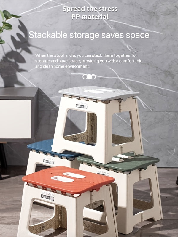 Household Foldable Footstool - (1pc) Anti-slip Surface Footstool, Height 8.7 Inches, Weight Capacity Up to 310 Pounds - ABS Sturdy And Lightweight Plastic Foldable Footstool, Suitable for Kitchen, Bedroom, Bathroom And Living