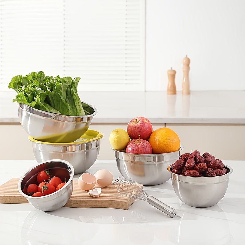 21pcs Mixing Bowls With Lids Set, Stainless Steel Mixing Bowls With 3 Grater Attachments, Size 4.5, 4, 3.5, 2.1, 1.5, 1.1, 0.7QT, Ideal For Kitchen Cooking Baking & Serving - Buy That Thang