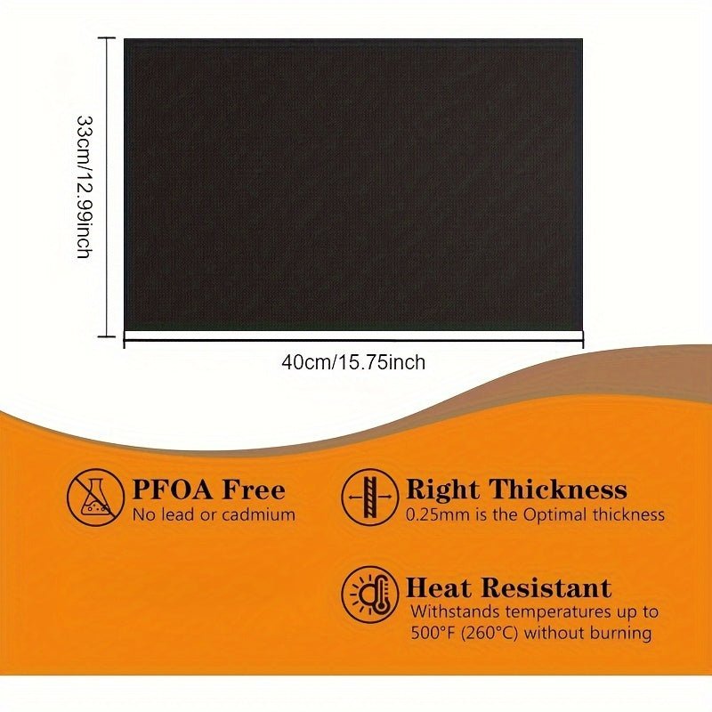 1pc, Oven Liners for Bottom Of Oven, BPA And PFOA Free Oven Mat, Thick Heavy Duty Non Stick Oven Mats for Electric, Gas, Toaster, Convection, Microwave Ovens And Grills, BBQ Accessories, Grill Accessories, Easy Clean Liner, - Buy That Thang