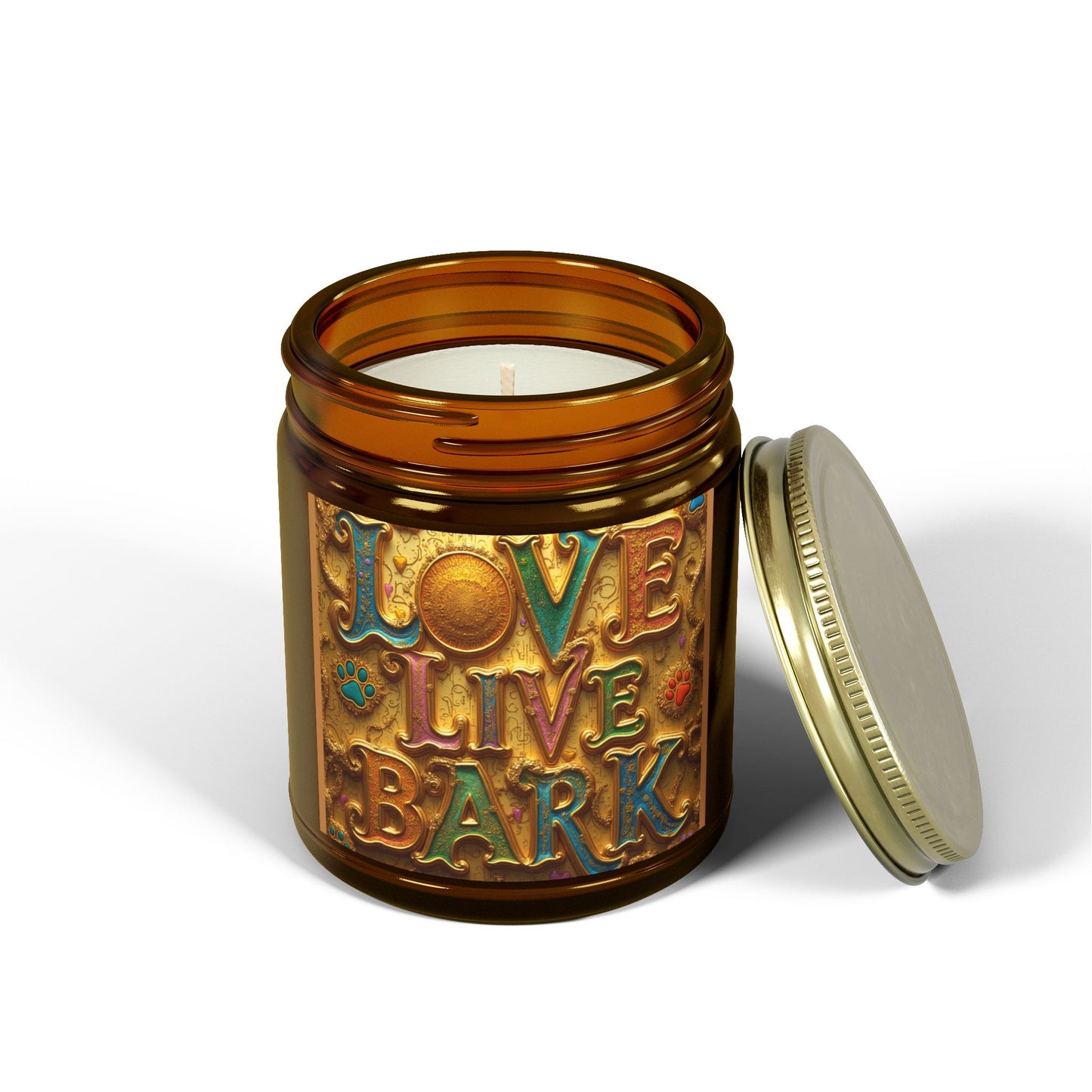 Candle, Love Live Bark Scented, Coconut Apricot Wax