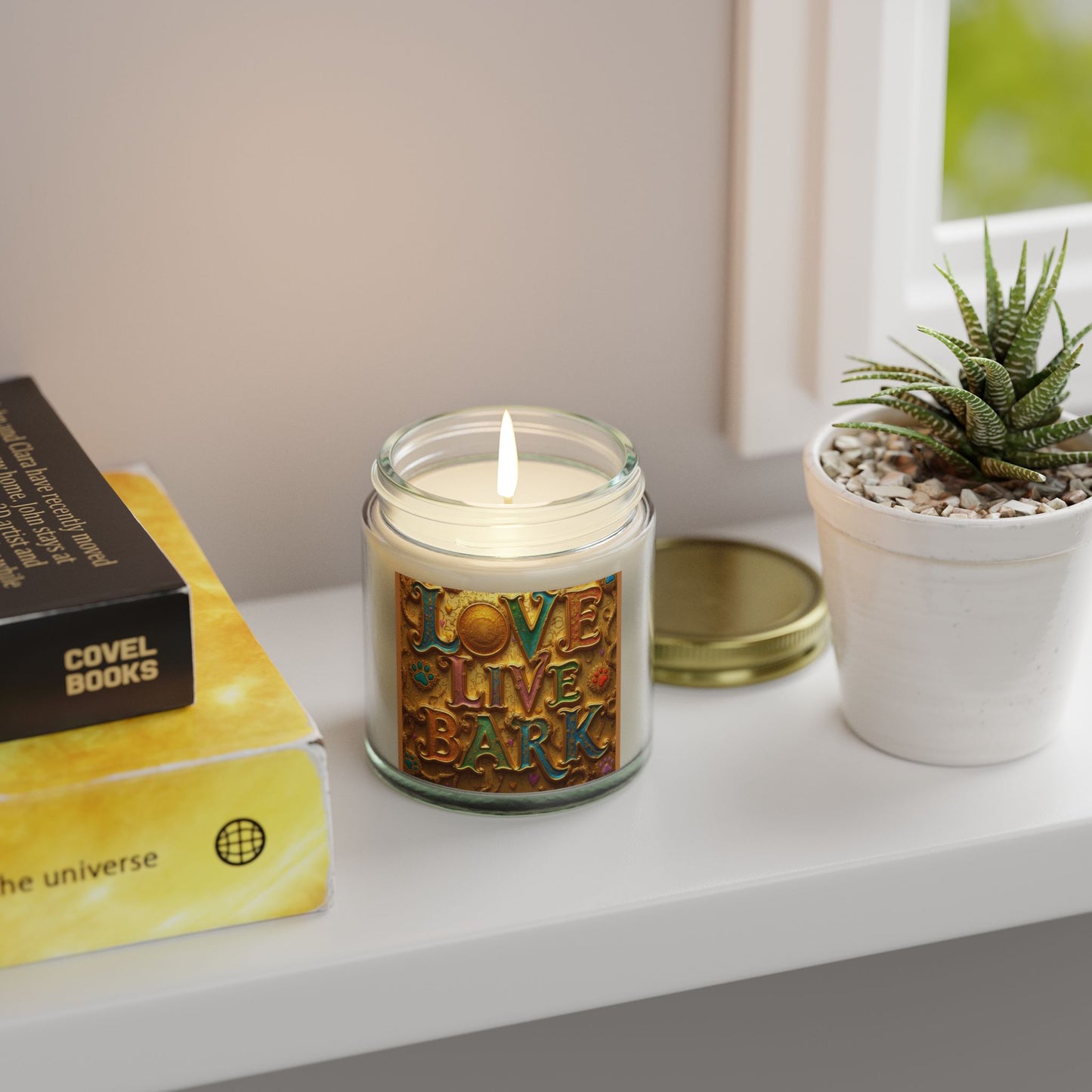 Candle, Love Live Bark Scented, Coconut Apricot Wax