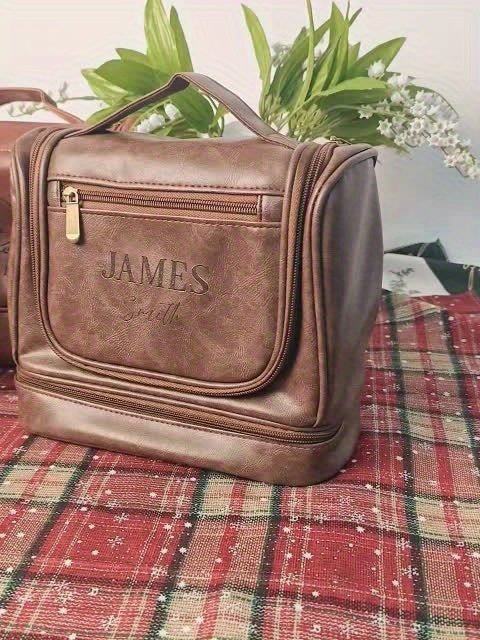Personalized Men's Large - Capacity Travel Tote Bag - Custom Name/Initials, Elegant Organizer with Multiple Compartments, Hangable Design & Golden - Tone Hardware, Durable for Business, Vacation, Formal Events - Ideal Gift for Hu - Buy That Thang