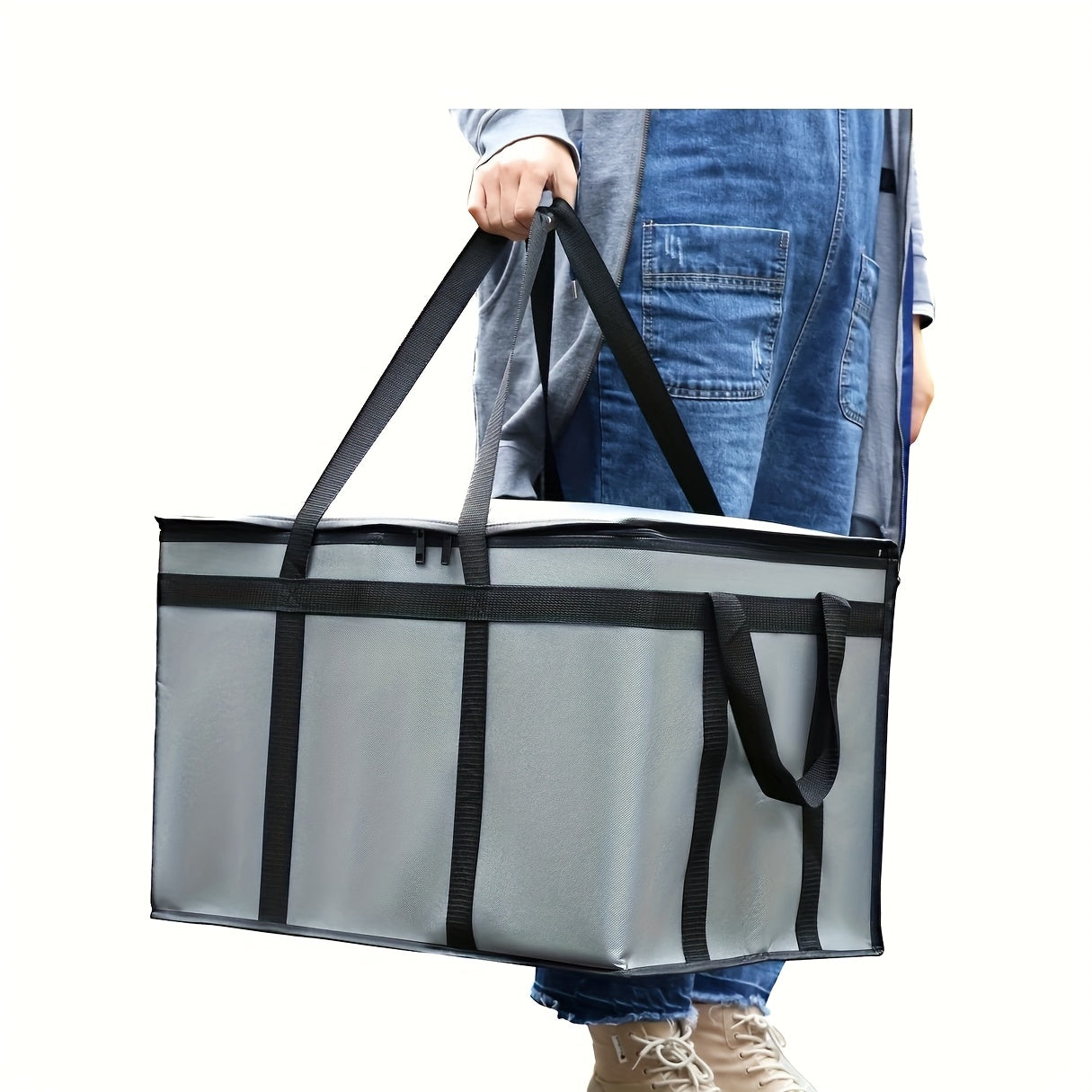 1 Pcs XXXL Oversized Red Insulated Delivery Bag - Cold-Resistant, Heat-Resistant, Foldable, And Durable With 2mm Grid-Pattern Pearl Cotton And Non-Woven Fabric, Warmer Than Aluminum Foil - Reusable Shopping And Food Storage B