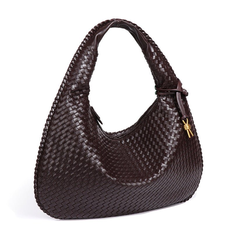 Crescent shaped women's bag hand woven hand - held dumpling bag fashionable single shoulder armpit bag - Buy That Thang