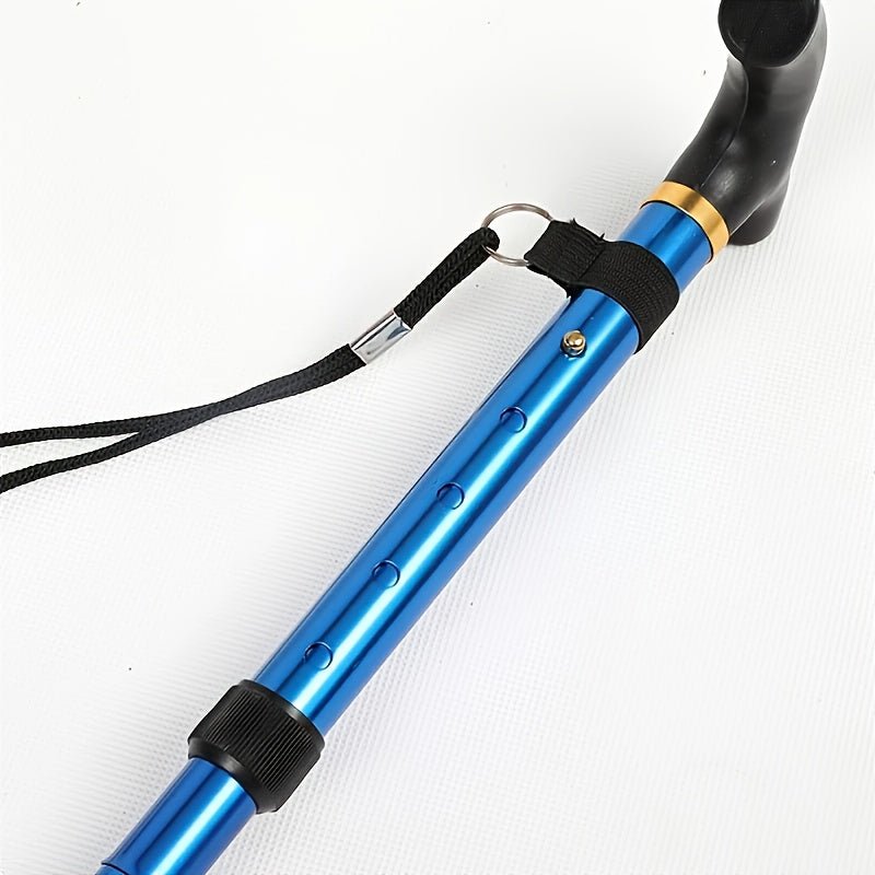 4 - section Ultra Lightweight Adjustable Folding Cane with Rubber Head - A Telescopic Hiking And Mountaineering Stick for The Elderly And Teenagers, Aluminum Alloy Design, Hiking Accessories Cane - Buy That Thang
