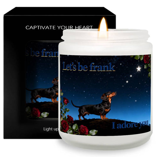 Lavender Scented Dachshund Candle in Glass Jar - Long - Lasting Soy Wax Dog Lover Gift Suitable for Christmas, Valentine's Day, - Cute Dachshund Puppy Themed Home Decor for Fur Mama & Pet Owners - Buy That Thang